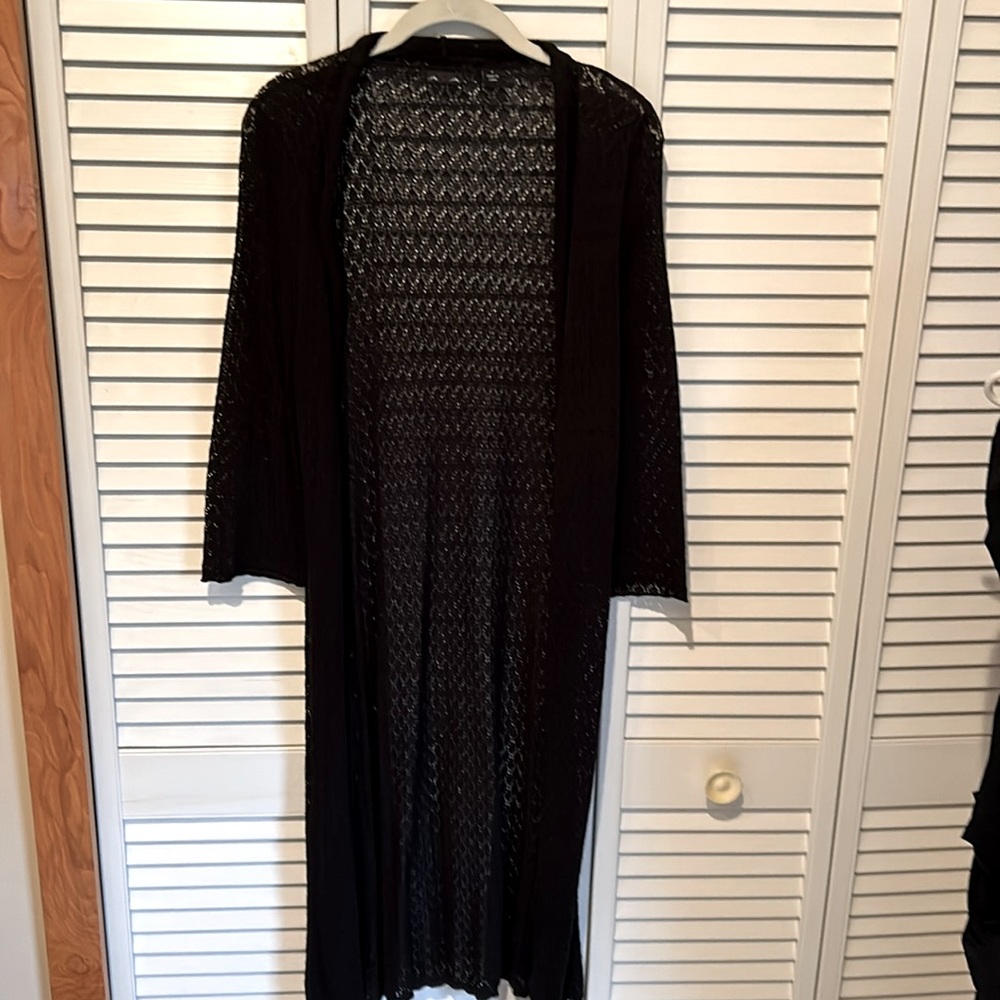 Cardigan duster length - crochet fabrication - lightweight